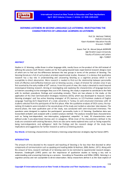 defining listeners in second language (l2)