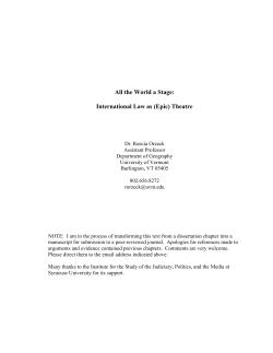 International Law as (Epic) Theatre - Institute for the Study of the
