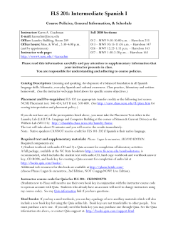 FLS 201: Intermediate Spanish I