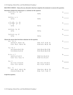 Ordered Pairs 1 - Valencia College