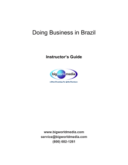 Doing Business in Brazil Instructors Guide