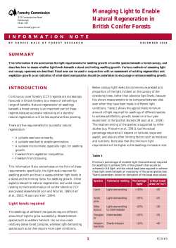 Managing light to enable natural regeneration in British conifer forests