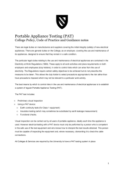 PAT Policy - Exeter College, Oxford