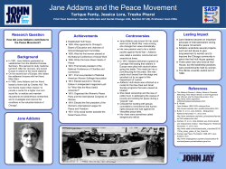 Jane Addams and the Peace Movement