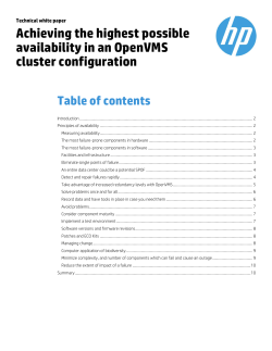 Achieving the highest possible availability in an OpenVMS cluster