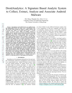 A Signature Based Analytic System to Collect