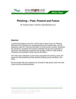 Phishing &ndash; Past, Present and Future