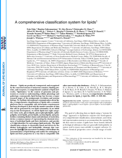 A comprehensive classification system for lipids1