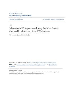 Ministers of Compassion during the Nazi Period