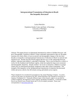 Intergenerational Transmission of Education in Brazil: Has Inequality