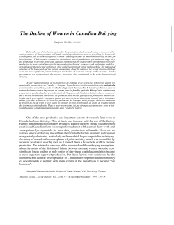 The Decline of Women in Canadian Dairying