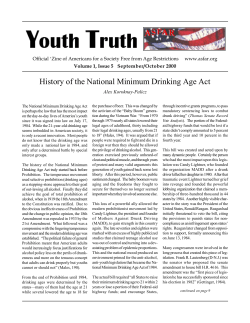 History of the National Minimum Drinking Age Act