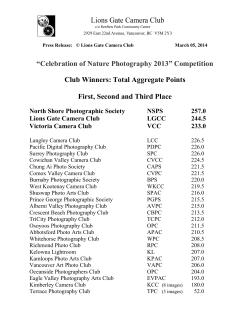 Press Release - Lions Gate Camera Club