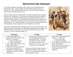 Revolutionary War Newspaper