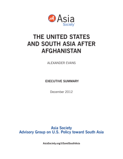 the united states and south asia after afghanistan