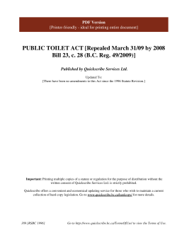 PUBLIC TOILET ACT - Quickscribe Services