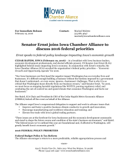 Senator Ernst joins ICA to discuss 2016 federal priorities