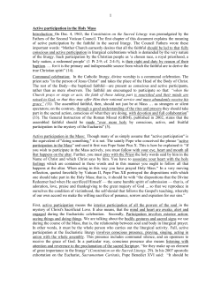 17 &ndash; Active participation in the Holy Mass