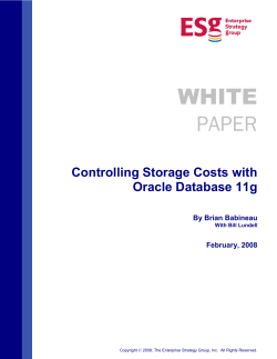 Controlling Storage Costs with Oracle Database 11g White Paper