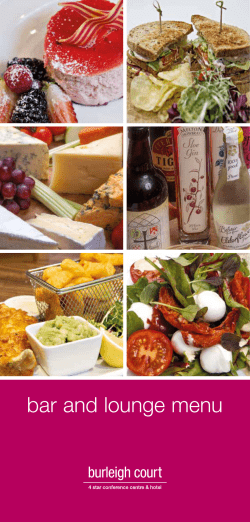 bar and lounge menu