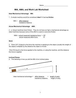 IMA, AMA, and Work Lab Worksheet