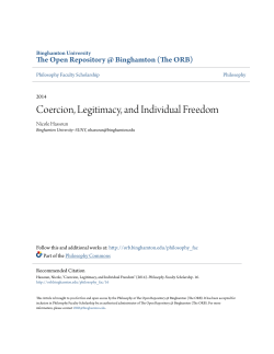 Coercion, Legitimacy, and Individual Freedom