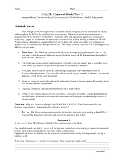 DBQ 21: Causes of World War II