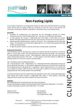 Non-Fasting Lipids - Pathlab