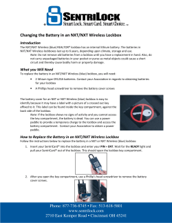 Changing the Battery in an NXT/NXT Wireless Lockbox