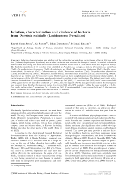 Isolation, characterization and virulence of bacteria