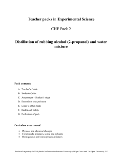 Teacher packs in Experimental Science CHE Pack 2 Distillation of
