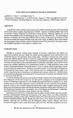 LONG-DISTANCE OBSIDIAN TRADE IN INDONESIA