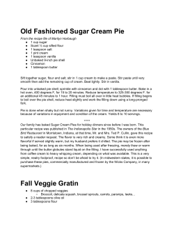 Old Fashioned Sugar Cream Pie Fall Veggie Gratin
