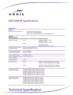 MSP QAM RF Technical Specifications
