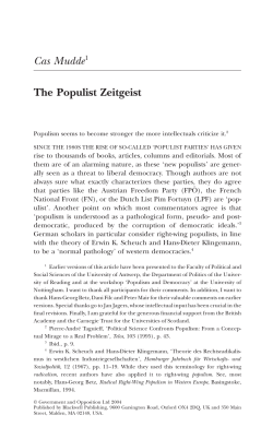 The Populist Zeitgeist