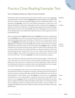 Practice Close Reading Exemplar Text