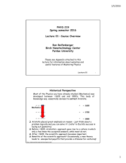 1/5/2016 1 PHYS 219 Spring semester 2016