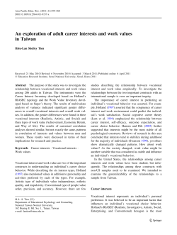 An exploration of adult career interests and work values in Taiwan