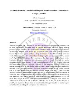 An Analysis on the Translation of English Noun Phrase