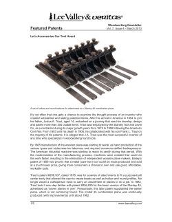 Featured Patents - Lee Valley Tools