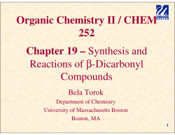Organic Chemistry II / CHEM 252 Chapter 19 &ndash; Synthesis and