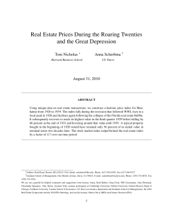 Real Estate Prices During the Roaring Twenties