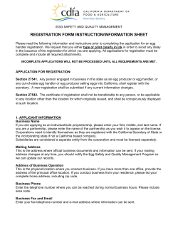 Egg Handlers Registration