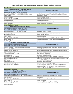 PeaceHealth Sacred Heart Medical Center Outpatient Therapy