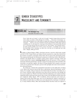 Gender Stereotypes: Masculinity and Femininity