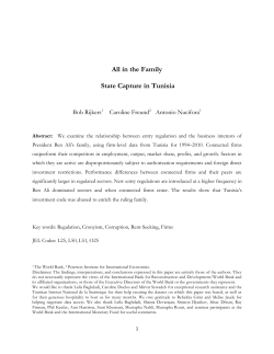 All in the Family, State Capture in Tunisia, by Bob Rijkers, Caroline