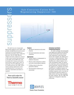 Salt Converter-Cation Self-Regenerating Suppressor 300 Data Sheet