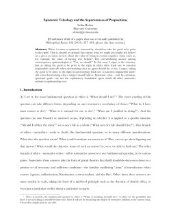 Epistemic Teleology and the Separateness of Propositions