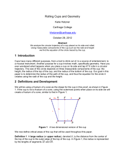 Rolling Cups and Geometry 1 Introduction 2