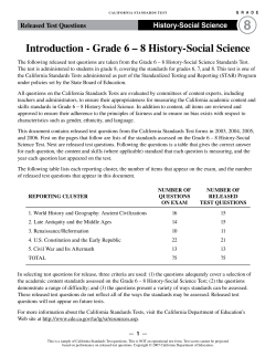 History-SS Released Questions Grades 6-8